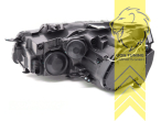 LED, mit LED Blinker, dynamischer LED Blinker, schwarz, nur passend für Fahrzeuge mit original Halogen Scheinwerfern, LED Abblendlicht / LED Fernlicht, elektrisch verstellbar - Stellmotor integriert, Eintragungsfrei / mit E-Prüfzeichen, Eintragungsfrei / mit R87 Zulassung als Tagfahrlicht